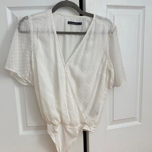 Abercrombie & Fitch Cream Wrap Bodysuit